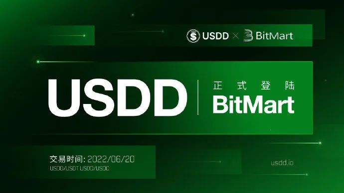 波场去中心化超抵押稳定币USDD正式登陆BitMart交易所